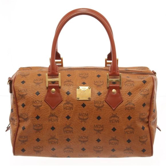 MCM Bags Mcm Brown Visetos Canvas Leather Tote Bag Poshmark